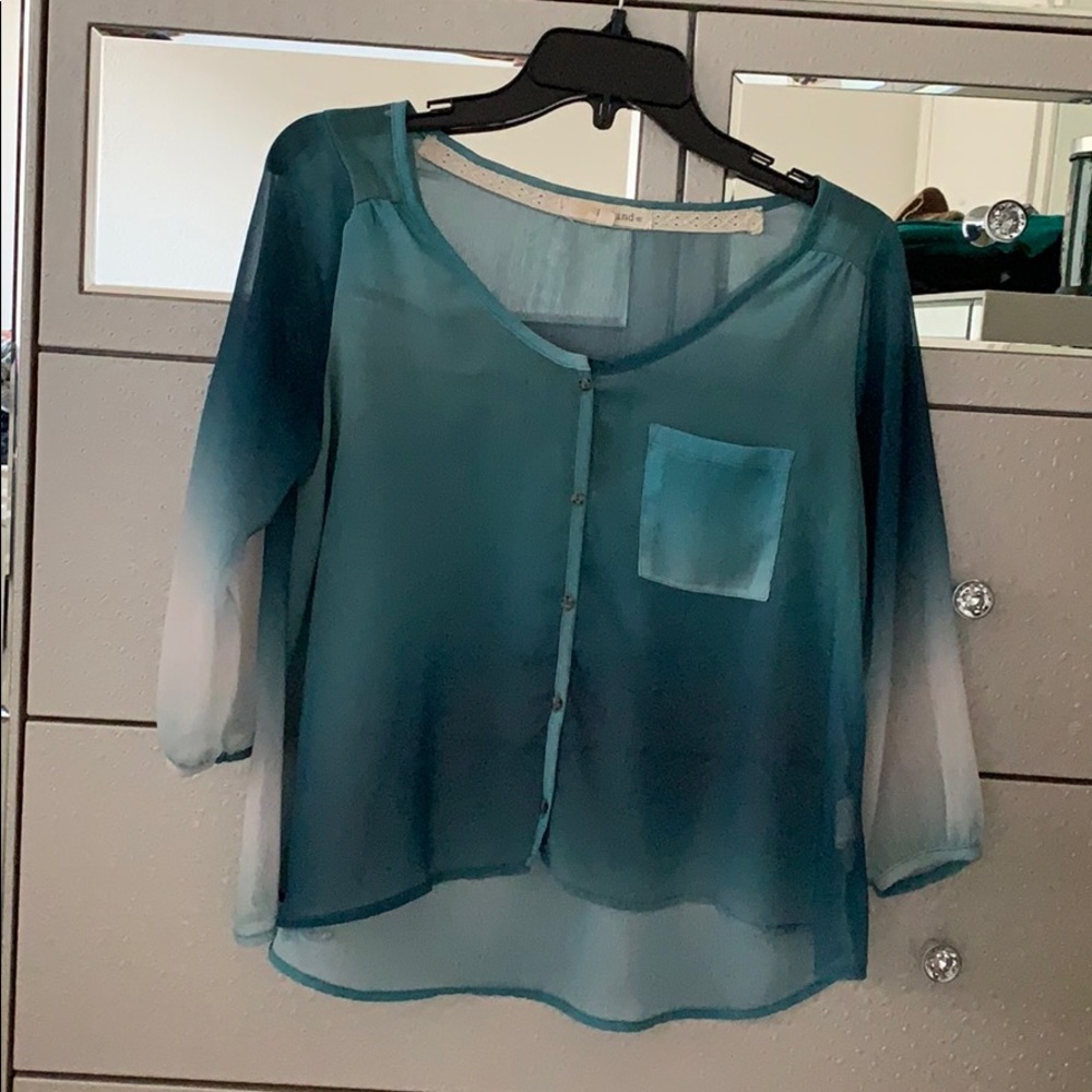 Blue and white blouse